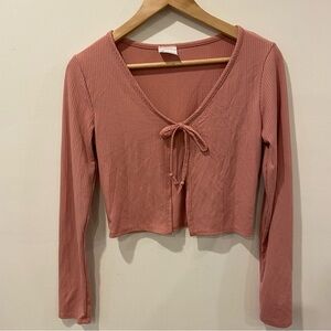 Tie front cropped cardigan